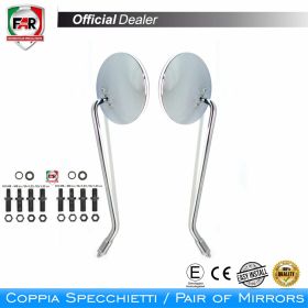 Coppia specchietti manubrio omologati FAR 1272/1273 cromo universali