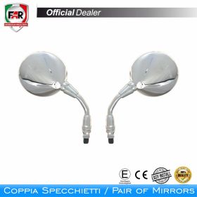 Coppia specchietti manubrio omologati FAR 1428/1429 cromo