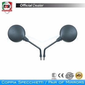 Coppia specchietti manubrio omologati FAR 1467/1468 neri