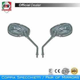 Coppia specchietti manubrio omologati FAR 1545/1546 cromo