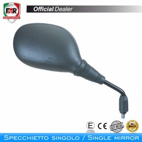 FAR 1603 Left Black Approved Handlebar Mirror