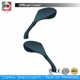 Coppia specchietti manubrio omologati FAR 1681/1682 neri