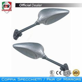Coppia specchietti carena omologati FAR 5493/5494 neri per Suzuki