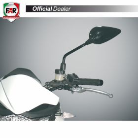 Coppia specchietti manubrio omologati FAR 5499/5500 neri universali