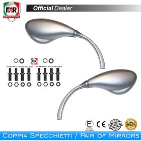 Coppia specchietti manubrio omologati FAR 5519/5520 cromo universali