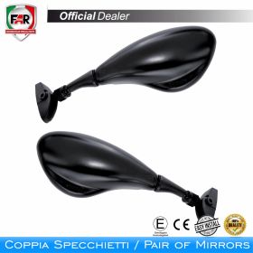 Coppia specchietti carena omologati FAR 5567/5568 neri universali
