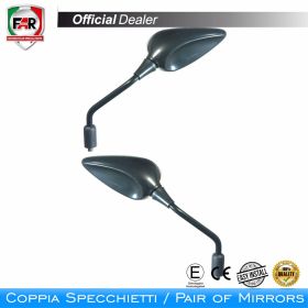 Approved FAR 5647/5648 black handlebar mirrors for Kawasaki
