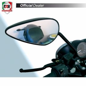Approved FAR 5647/5648 black handlebar mirrors for Kawasaki