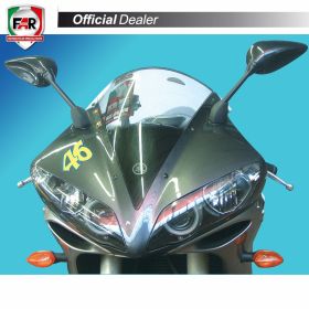 FAR homologated left fairing mirror 5661 black for Yamaha