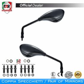 Coppia specchietti manubrio omologati FAR 5713/5714 cromo universali