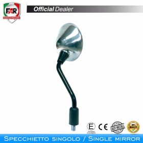 Specchietto manubrio omologato FAR 5803MM sinistro grigio/nero