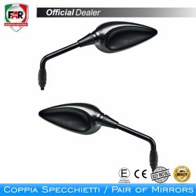 Coppia specchietti manubrio omologati FAR 5995/5996 neri