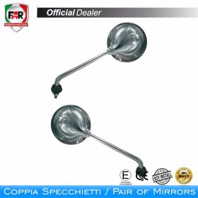 Coppia specchietti manubrio omologati FAR 6027/6028 cromo
