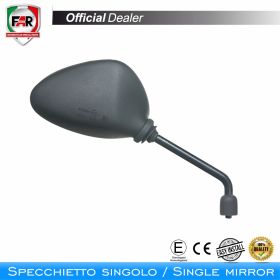 Specchietto manubrio omologato FAR 6081 sinistro nero