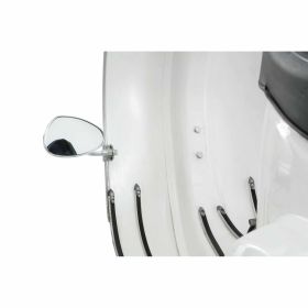 FAR Left Chrome Mirror Plastic M8 Thread Adjustable Lever Approved