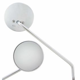 Specchietto FAR Destro 100 mm in Metallo Cromo Barra 220 mm omologazione europea