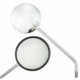 Specchietto retrovisore tondo 120 mm in metallo cromo barra M10 omologazione europea