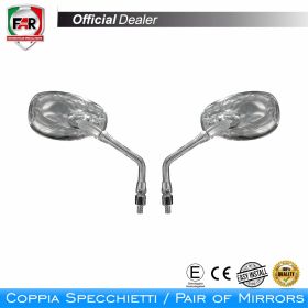 Coppia specchietti manubrio omologati FAR 6189/6190 cromo