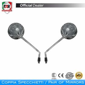 Coppia specchietti manubrio omologati FAR 6423/6424 cromo