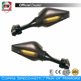 Coppia specchietti carena omologati FAR 6453/6454 neri per Suzuki