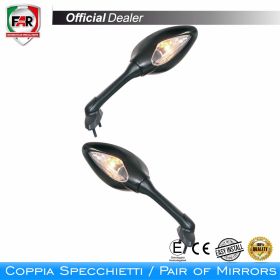 Coppia specchietti carena omologati FAR 6480/6481 neri per Suzuki