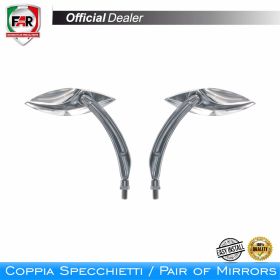 Coppia specchietti manubrio FAR 6555/6556 cromo universali