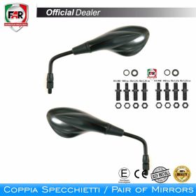 Coppia specchietti manubrio omologati FAR 6799/6800 neri universali