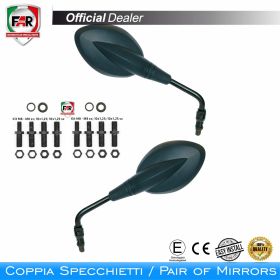 Coppia specchietti manubrio omologati FAR 6803/6803 neri universali