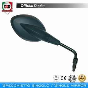 Specchietto manubrio omologato FAR 6803 reversibile universale nero