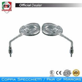 Coppia specchietti manubrio omologati FAR 6929/6929 cromo