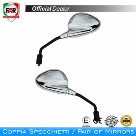 Coppia specchietti manubrio omologati FAR 6968/6969 cromo
