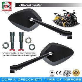 Coppia specchietti manubrio omologati FAR 7017/7017 neri