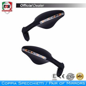 Coppia specchietti carena omologati FAR 7037/7038 neri universali