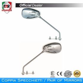 Coppia specchietti manubrio omologati FAR 7088/7088 cromo per Piaggio