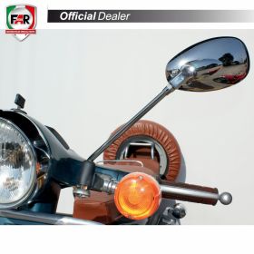 Coppia specchietti manubrio omologati FAR 7088/7088 cromo per Piaggio