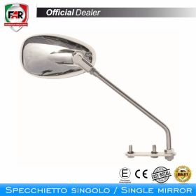 Specchietto manubrio omologato FAR reversibile 7088 cromo per Piaggio