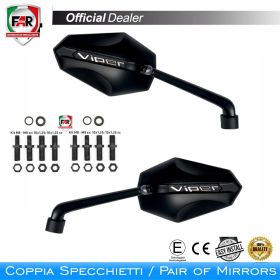 Coppia specchietti manubrio omologati FAR 7204/7205 neri universali