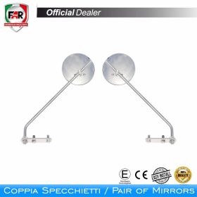 Coppia specchietti manubrio omologati FAR 7212/7212 cromo per Piaggio