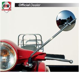 Coppia specchietti manubrio omologati FAR 7212/7212 cromo per Piaggio