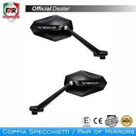 Coppia specchietti manubrio omologati FAR 7233/7234 neri universali