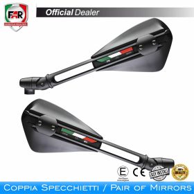 Coppia specchietti manubrio omologati FAR 7283/7284 neri universali