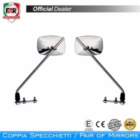 Coppia specchietti manubrio omologati FAR 7300/7300 cromo per Piaggio