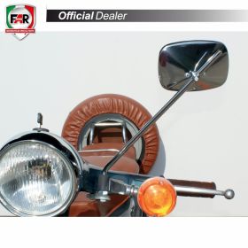 Coppia specchietti manubrio omologati FAR 7300/7300 cromo per Piaggio