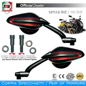 Coppia specchietti omologati manubrio FAR 7336/7337 per Mv Agusta/Yamaha
