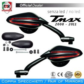 Coppia specchietti omologati manubrio FAR 7336/7337 per Mv Agusta/Yamaha
