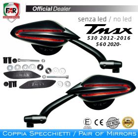 Coppia specchietti omologati manubrio FAR 7336/7337 per Mv Agusta/Yamaha