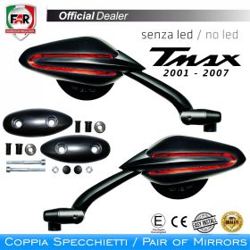 Coppia specchietti omologati manubrio FAR 7336/7337 per Mv Agusta/Yamaha