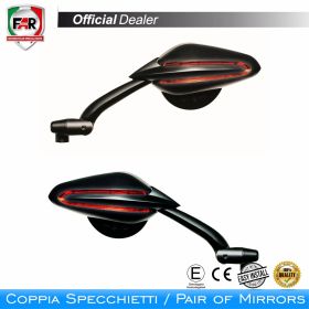 Coppia specchietti manubrio omologati FAR 7356/7357 neri per Mv Agusta/Yamaha
