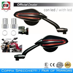 Coppia specchietti omologati manubrio FAR 7356/7357 per Mv Agusta/Yamaha