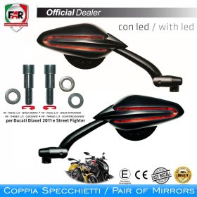 Coppia specchietti omologati manubrio FAR 7356/7357 per Mv Agusta/Yamaha